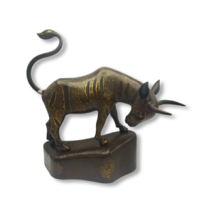 Steel Bull, Silver Inlaid and Gold Washed - Code 1000034