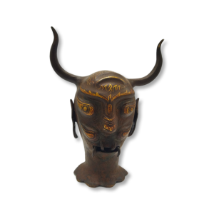 Silver Inlaid Demon Head Sculpture - Code 1000102