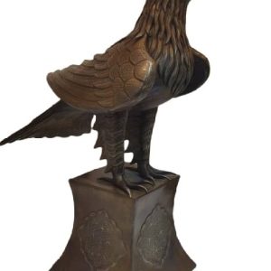 steel eagle statue with gold and silver inlay - code:1000108