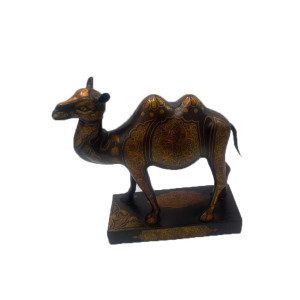 steel camel statue with silver inlay - code:1000136