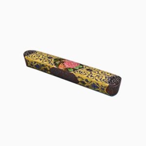 camel bone pen case with Qajar floral and bird design – Code 1010009