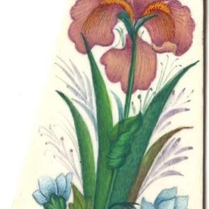Miniature painting on bone fiber board - flower – Code 1010113