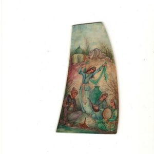 Miniature painting on camel bone – Gathering design – Code 1010118