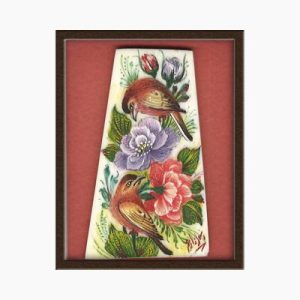 Miniature painting on camel bone fiber – Flower and Bird design – Code 1010128