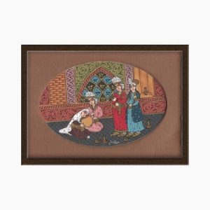 Miniature painting on camel bone fiber – Princes' Banquet design – Code 1010131