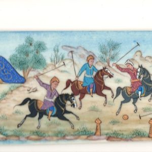 Miniature painting on bone – Battle and Polo (Chogan) design – Code 1010156