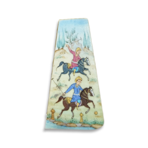 Miniature painting on bone – Mounted Hunting design – Code 1010176