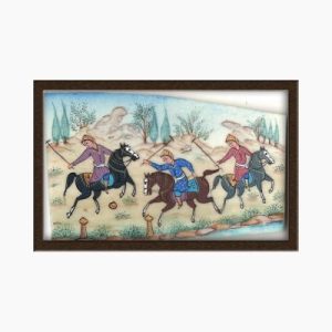 Miniature painting on bone – Polo (Chogan) design – Code 1010194
