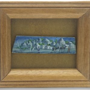 Miniature painting on camel bone- caravan design – Code 1010211