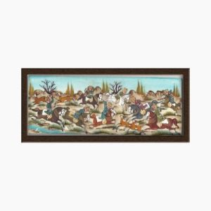 Miniature painting on bone – Rider and Hunting design – Code 1010222