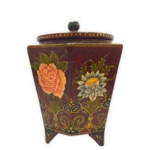 Papier-mâché box – Flower and Bird design – Code 1020033