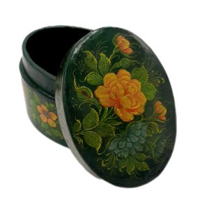 Papier-mâché jewelry box – Flower and Bird design – Code 1020053
