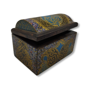 Walnut wood jewelry box – Tazhib and Islamic motifs design – Code 1020092