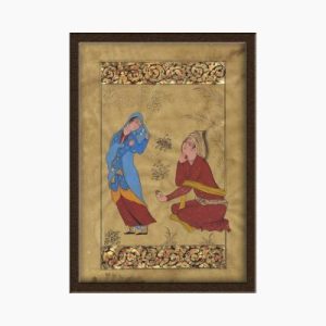 Miniature Painting on Paper – "Naz o Nayaz" (Flirtation and Devotion) – Code 1030024