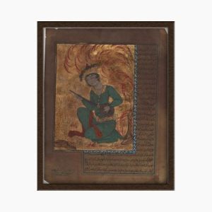 Miniature Painting on Paper – "Musician and Calligraphy" – Code 1030032