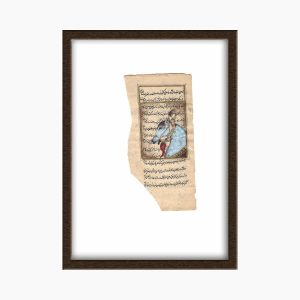 Miniature Painting on Paper – Horse and Calligraphy Design – Code 1030039