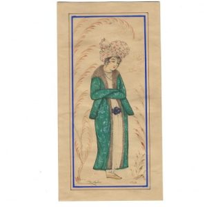 Miniature Painting on Cardboard – Safavid Prince – Code 1030077