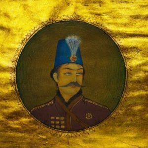 Miniature painting on gold leaf – Portrait of Naser al-Din Shah – Code 1030085