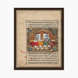 Miniature painting on paper – Women’s Gathering and Manuscript Scene – Code 1030087