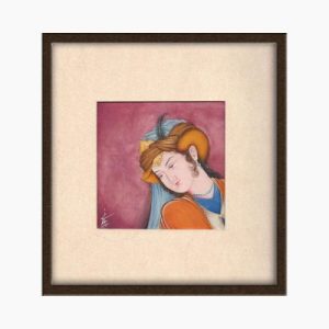 Miniature Painting on Cardboard, "Gypsy Girl" Design, Code 1030092