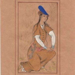 Miniature Painting on Paper, "Safavid" Design Inspired by Master Reza Abbasi, Code 1030122