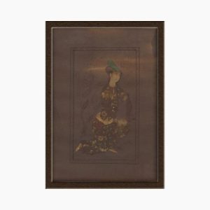 Miniature Painting on Cardboard, "Safavid Prince" Design Inspired by Reza Abbasi, Code 1030140