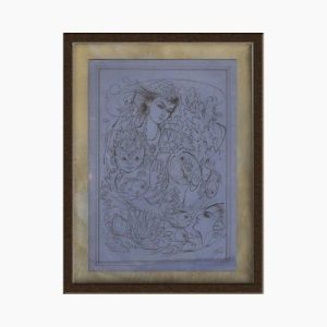 Miniature painting on paper – Modern Fusion of Woman and the World – Code 1030203