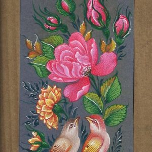 Miniature Painting on Paper – "Gol o Morgh" (Flower and Bird) – Code 1030221