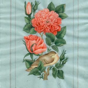 Miniature Painting on Paper – "Gol o Morgh" (Flower and Bird) – Code 1030222