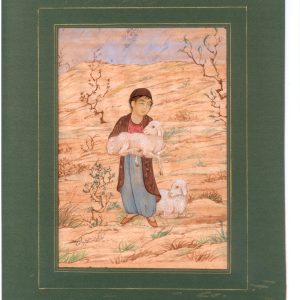 Miniature Painting on Cardboard, "Little Village Girl" Design, Code 1030254