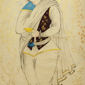 Miniature Painting on Paper, "Safavid Portrait" Design, Code 1030256