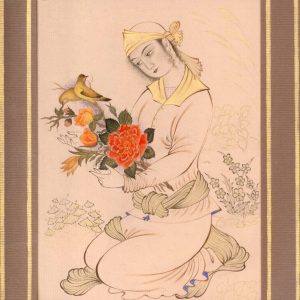 Miniature Painting on Cardboard, "Safavid and Modern Style" Design, Code 1030257