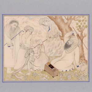 Miniature Painting on Paper – Flogging – Tabriz Style – Code 1030263