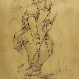 Miniature Painting on Paper – Patient Dervish – Code 1030278