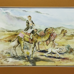 Miniature Painting on Paper – Camel Rider Man – Code 1030282