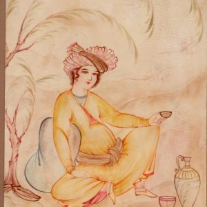 Miniature Painting on Leather Panel – Safavid Style – Code 1030291
