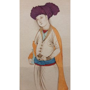 Miniature Painting on Cardboard – Mystic Holding a Cup – Code 1030304