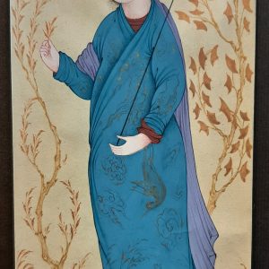 Miniature painting on cardboard - "Man Holding a Sickle" - Code 1030311