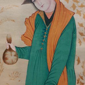 Miniature painting on paper - "Holding a Cup" - Code 1030314