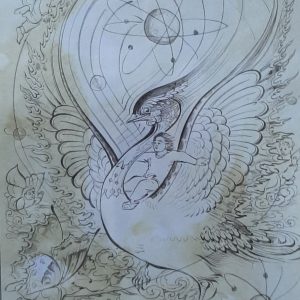 Miniature painting on paper - "Zal and the Bird" - Code 1030318