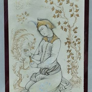 Miniature painting on paper - "Man Holding a Chibouk" - Code 1030320